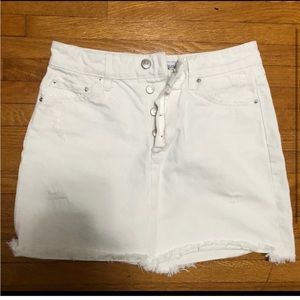 Zara white denim mini skirt